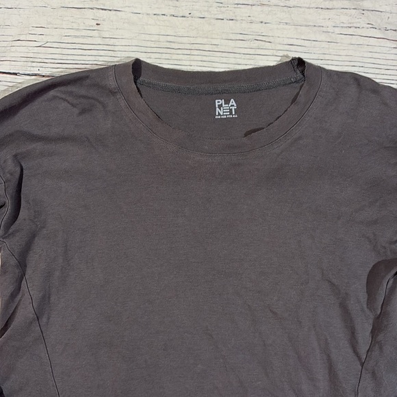 Planet by Lauren G Gray Pima Cotton Vent Long Sleeve Tee One Size - Picture 7 of 9